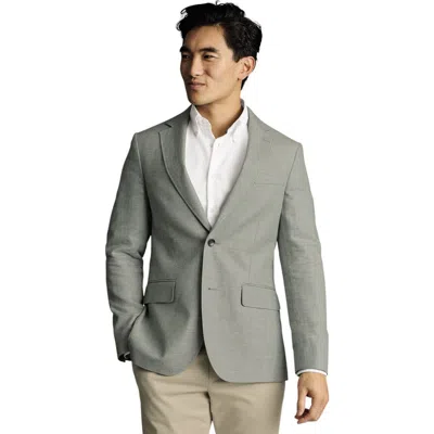 Charles Tyrwhitt Linen Cotton Jacket In Gray