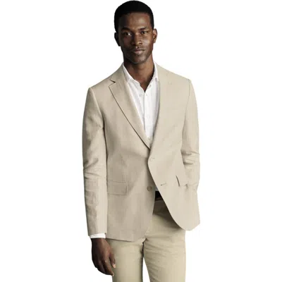 Charles Tyrwhitt Linen Cotton Jacket In Neutral