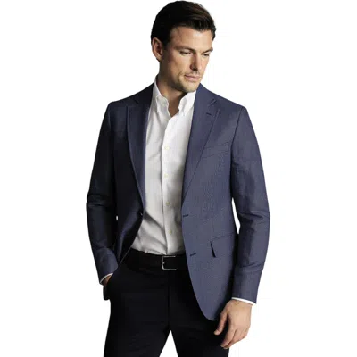 Charles Tyrwhitt Linen Cotton Jacket In Blue