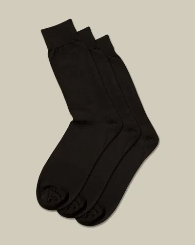 Charles Tyrwhitt Men's  3 Pair Rich Multipack Socks In Black