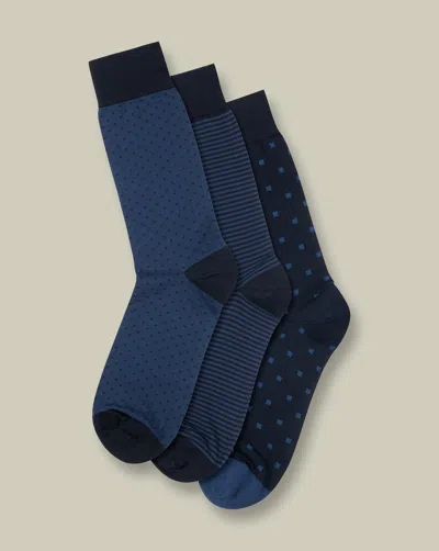 Charles Tyrwhitt Men's  3 Pair Rich Multipack Socks In Blue