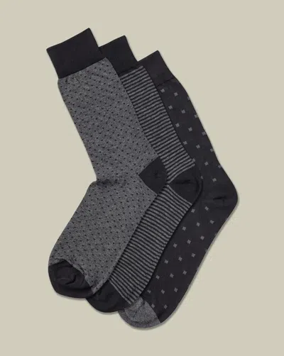 Charles Tyrwhitt Men's  3 Pair Rich Patterned Multipack Socks In Animal Print