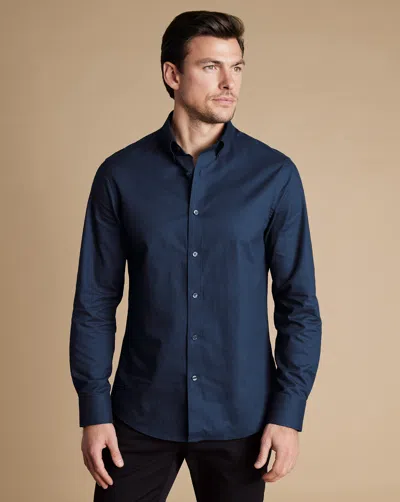 Charles Tyrwhitt Men's  Brushed Twill Shirt In Blue