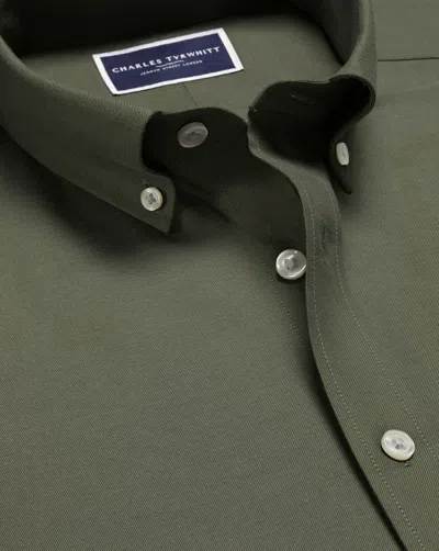 Charles Tyrwhitt Men's  Brushed Twill Shirt In Green