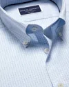 Charles Tyrwhitt Men's  Button-down Collar Non-iron Oxford Fine Checkered Dress Shirt In Blue