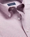 Charles Tyrwhitt Men's  Button-down Collar Non-iron Stretch Oxford Check Shirt In Red