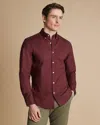 Shop Charles Tyrwhitt Men's  Stretch Washed Oxford Casual Shirt In Red