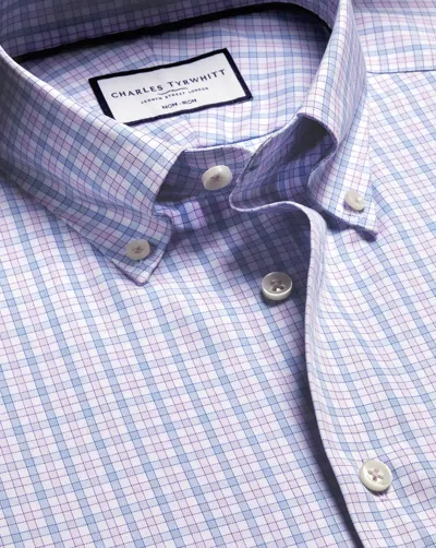 Charles Tyrwhitt Men's  Button-down Non-iron Oxford Check Shirt
