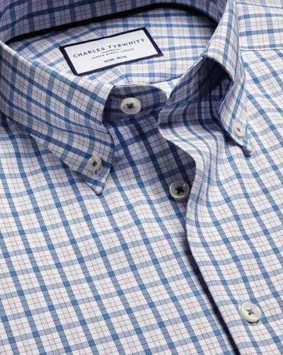Charles Tyrwhitt Men's  Button-down Non-iron Oxford Check Shirt