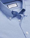 Charles Tyrwhitt Button-down Collar Non-iron Stripe Cotton Dress Shirt In Blue