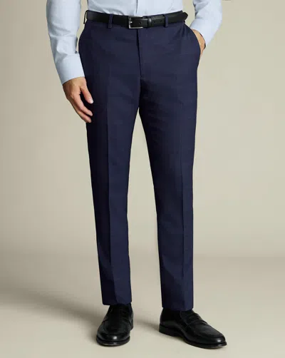Charles Tyrwhitt Men's  Check Suit Trousers In Blue
