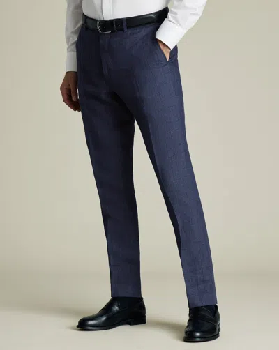 Charles Tyrwhitt Men's  Check Trousers In Blue