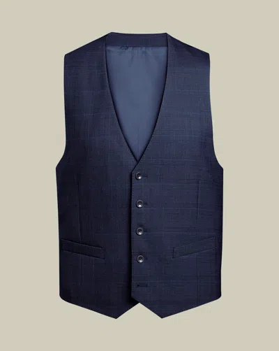 Charles Tyrwhitt Men's  Check Suit Waistcoat In Blue