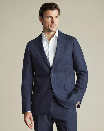 Charles Tyrwhitt Men's  Checkered Na Jacket In Blue
