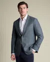 Charles Tyrwhitt Men's  Checkered Wool Silk Na Jacket In Blue