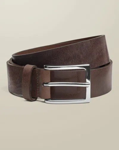 Charles Tyrwhitt Made In England Leather Chino Belt In Brown