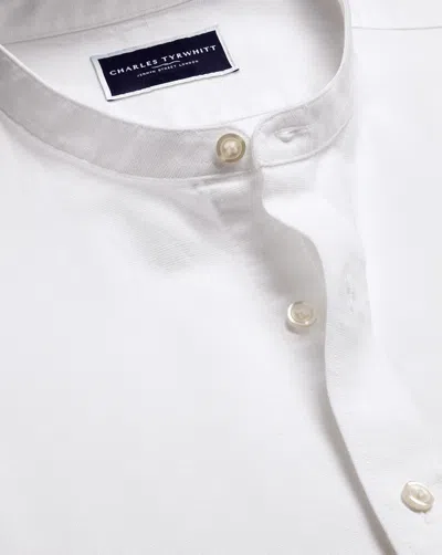 Charles Tyrwhitt Men's  Collarless Casual Shirt In White