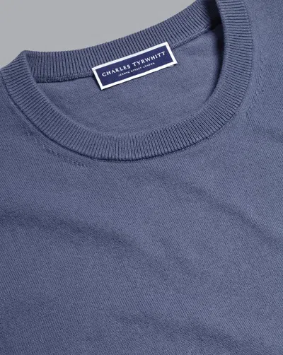 Charles Tyrwhitt Men's  Combed Crew Neck Sweater In Blue