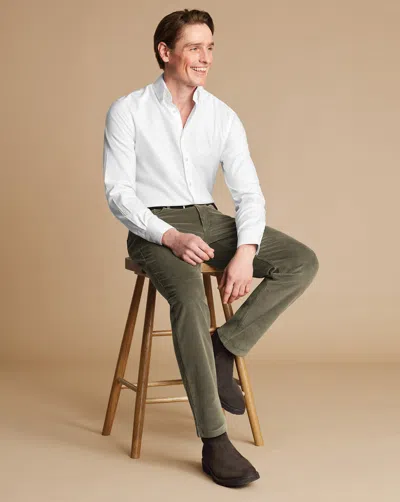 Charles Tyrwhitt Men's  Cord 5 Pocket Jeans In Green