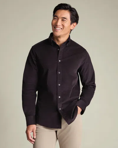 Charles Tyrwhitt Men's  Corduroy Shirt In Black
