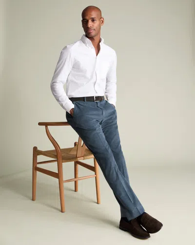 Charles Tyrwhitt Men's  Corduroy Stretch Trousers In Blue