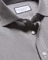 Charles Tyrwhitt Men's  Cutaway Collar Non-iron Poplin Bengal Stripe Shirt In Black