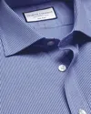 Charles Tyrwhitt Cutaway Collar Non-iron Puppytooth Cotton Dress Shirt In Blue