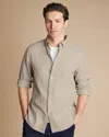 Charles Tyrwhitt Men's  Dobby Flannel Casual Shirt In Neutral