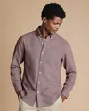 Charles Tyrwhitt Men's  Dobby Flannel Casual Shirt In Red