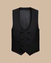 Charles Tyrwhitt Men's  Double Breasted Dinner Suit Waistcoat In Black