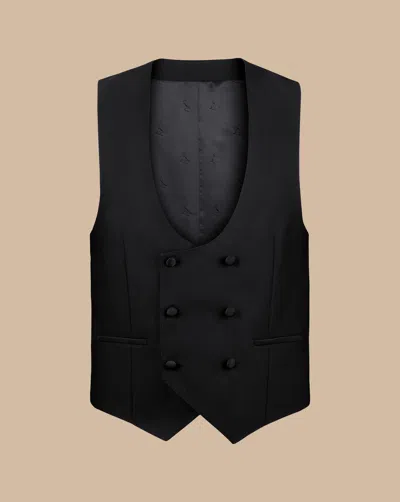 Charles Tyrwhitt Men's  Double Breasted Dinner Suit Waistcoat In Black