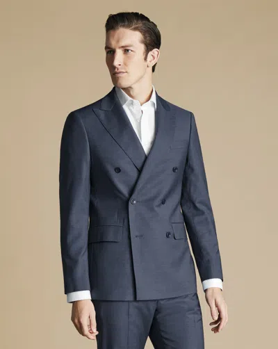 Charles Tyrwhitt Men's  Double Breasted Italian Suit Na Jacket In Blue