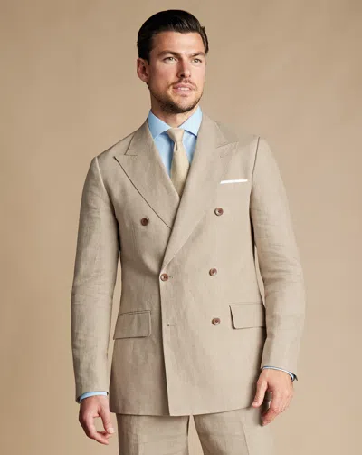 Charles Tyrwhitt Men's  Double Breasted Na Jacket In Neutral