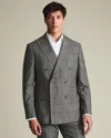 Charles Tyrwhitt Men's  Double Breasted Ultimate Performance Checkered Suit Na Jacket In Gray