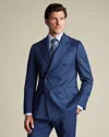 CHARLES TYRWHITT MEN'S CHARLES TYRWHITT ULTIMATE PERFORMANCE SHARKSKIN DOUBLE BREASTED SUIT NA JACKET