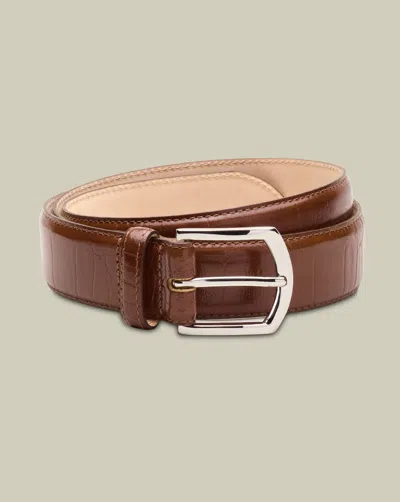 Charles Tyrwhitt Men's  Embossed Belt In Brown
