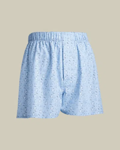 Charles Tyrwhitt Men's  England Rugby Print Woven Boxers In Blue