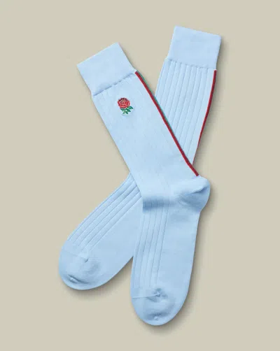 Charles Tyrwhitt Men's  England Rugby Rib Socks In Blue