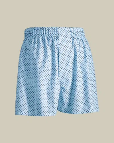 Charles Tyrwhitt Men's  England Rugby Woven Stripe Boxers In Blue