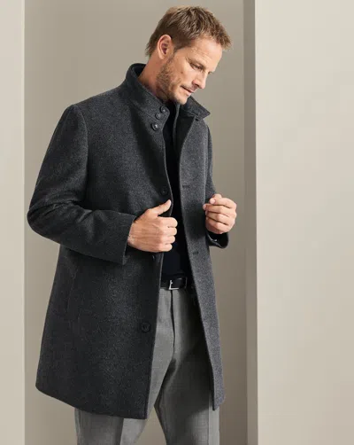 Charles Tyrwhitt Men's  Fine Merino Funnel Neck Overna Coat In Grey