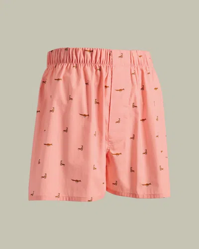 Charles Tyrwhitt Men's  Fox Print Woven Boxers In Pink
