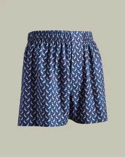Charles Tyrwhitt Men's  Heron Print Boxers Â Ink Blue Size Xxl Cotton