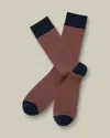 Charles Tyrwhitt Men's  Herringbone Socks In Brown