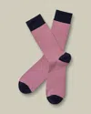 Charles Tyrwhitt Men's  Herringbone Socks In Pink