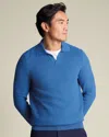 Charles Tyrwhitt Men's  Honeycomb Trophy Neck Sweater In Blue