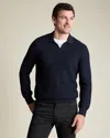 Charles Tyrwhitt Men's  Honeycomb Trophy Neck Sweater In Blue