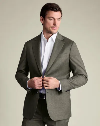 Charles Tyrwhitt Men's  Italian Flannel Suit Na Jacket In Green