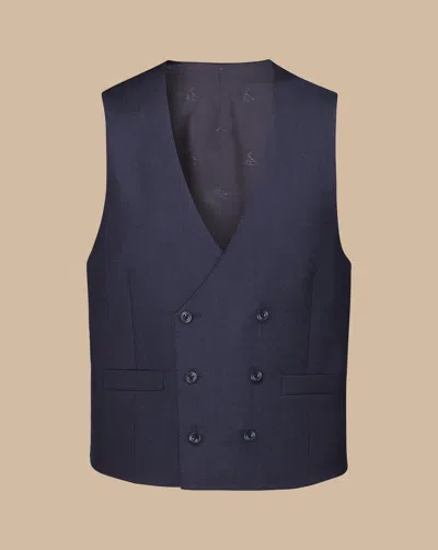 Charles Tyrwhitt Men's  Italian Flannel Suit Waistcoat In Blue