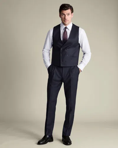 Charles Tyrwhitt Men's  Italian Flannel Waistcoat In Blue