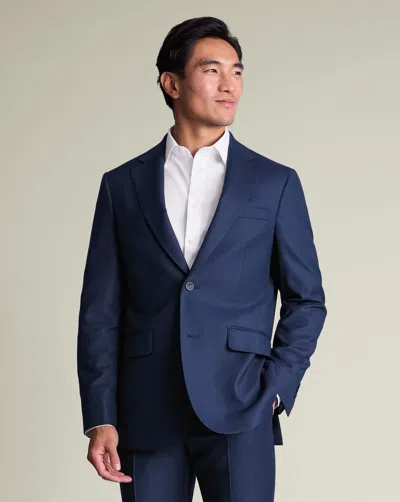 Charles Tyrwhitt Men's  Italian Luxury Birdseye Suit Na Jacket In Blue